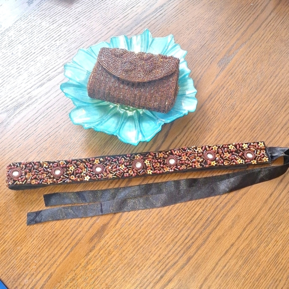 Vintage Beaded Belt and Purse Set Beaded